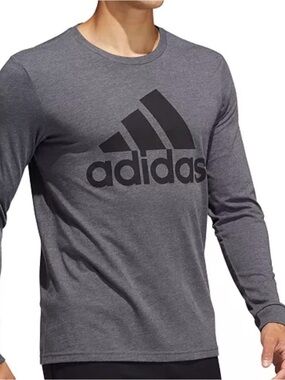 Adidas Gray Long Sleeve Amplifier Tee Men’s 2X Sporty Athletic